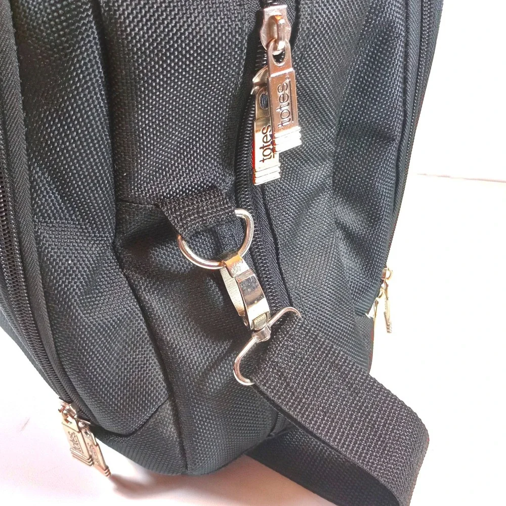 Totes Messenger Bag Medium Black Red Good Travel Crossbody Laptop Briefcase Bag